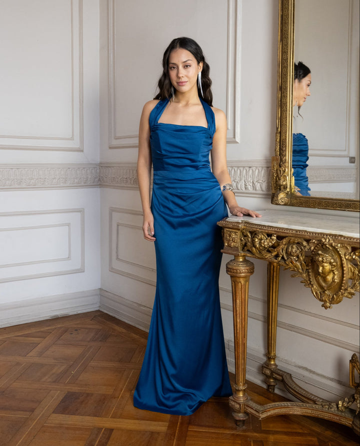 Vestido de Fiesta Paloma Turquesa Oscuro