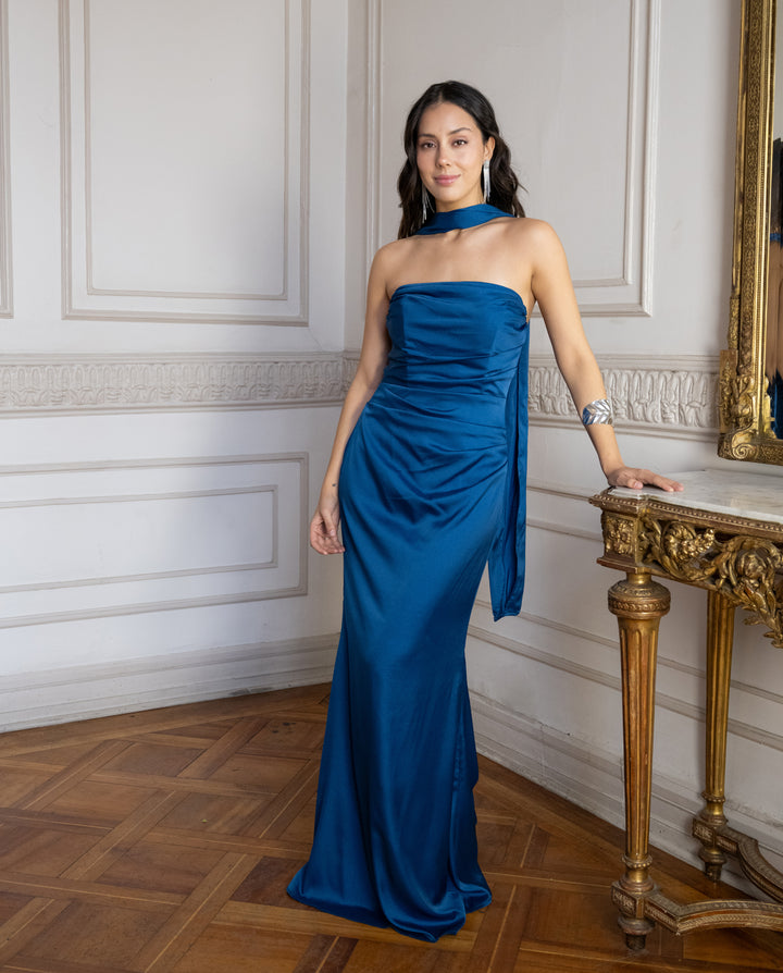 Vestido de Fiesta Paloma Turquesa Oscuro