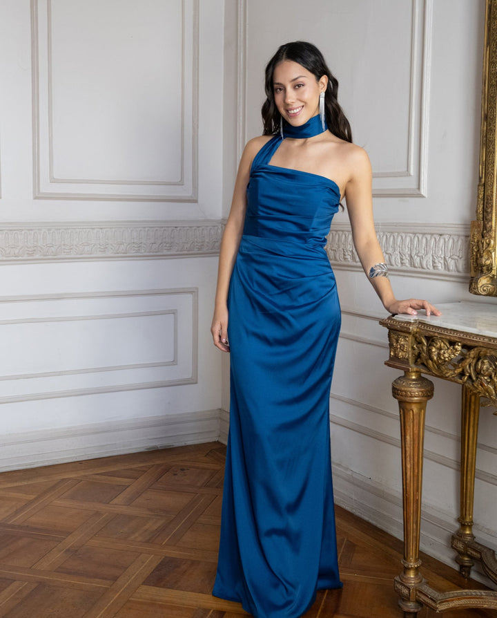 Vestido de Fiesta Paloma Turquesa Oscuro