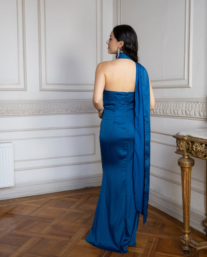 Vestido de Fiesta Paloma Turquesa Oscuro