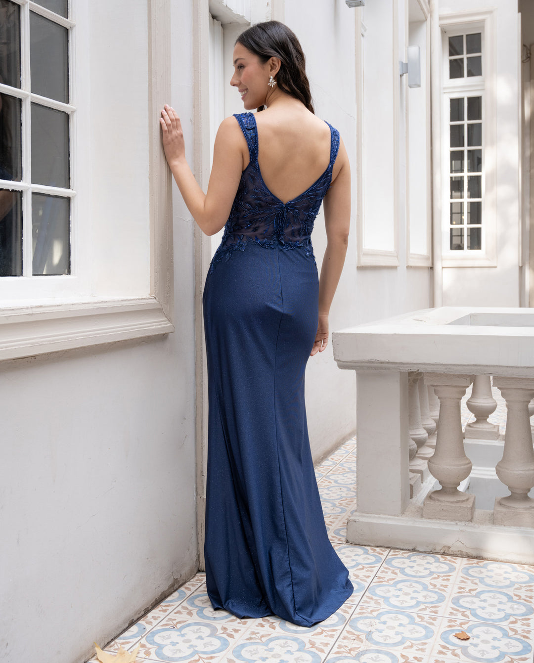 Vestido de Fiesta Ravena Azul Oscuro