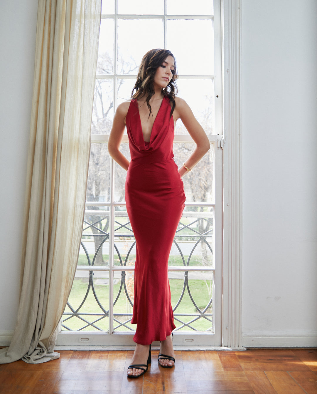 Vestido Largo de Fiesta Tais Rojo Italiano