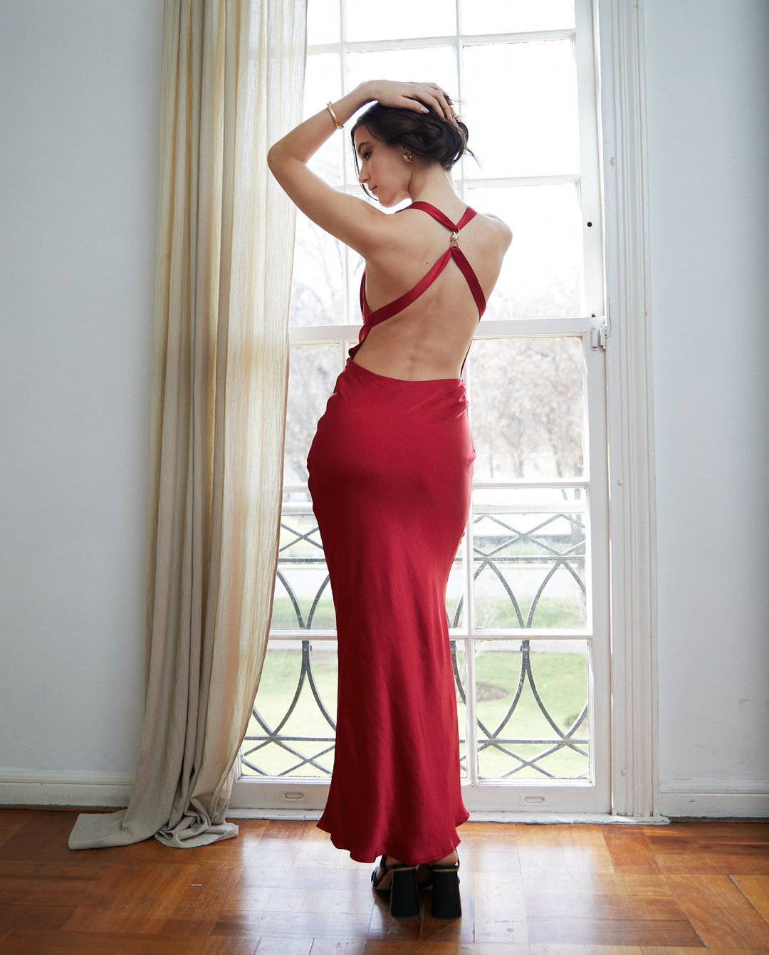 Vestido Largo de Fiesta Tais Rojo Italiano