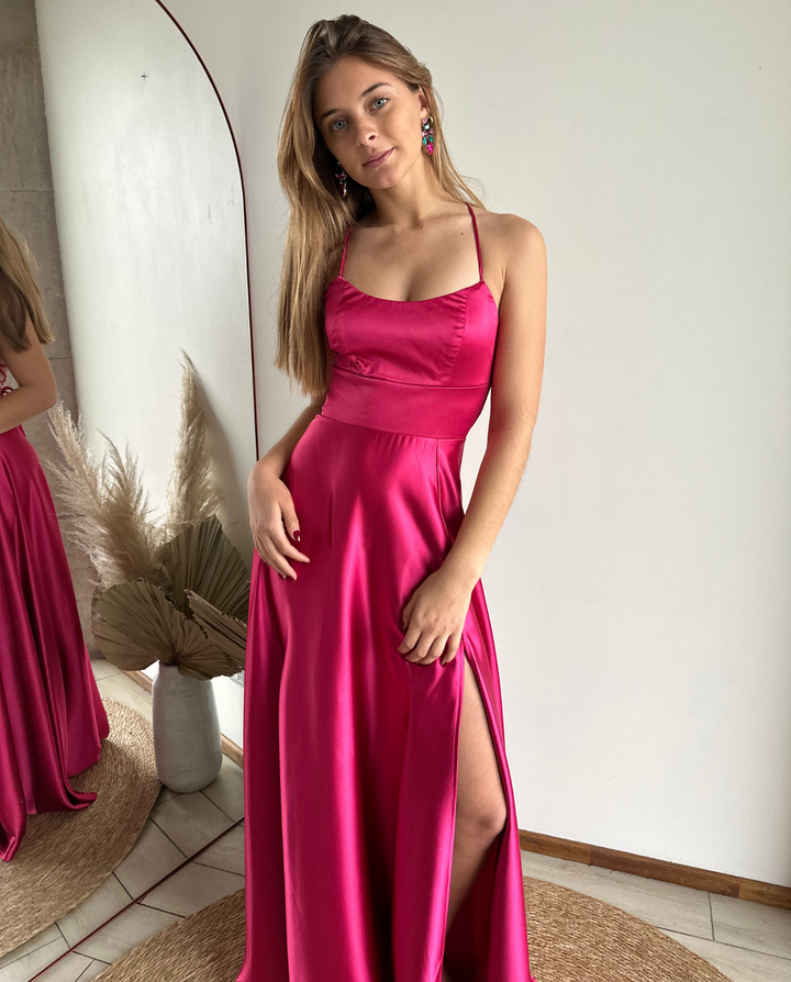 Vestido Largo de Fiesta Rafa Fucsia