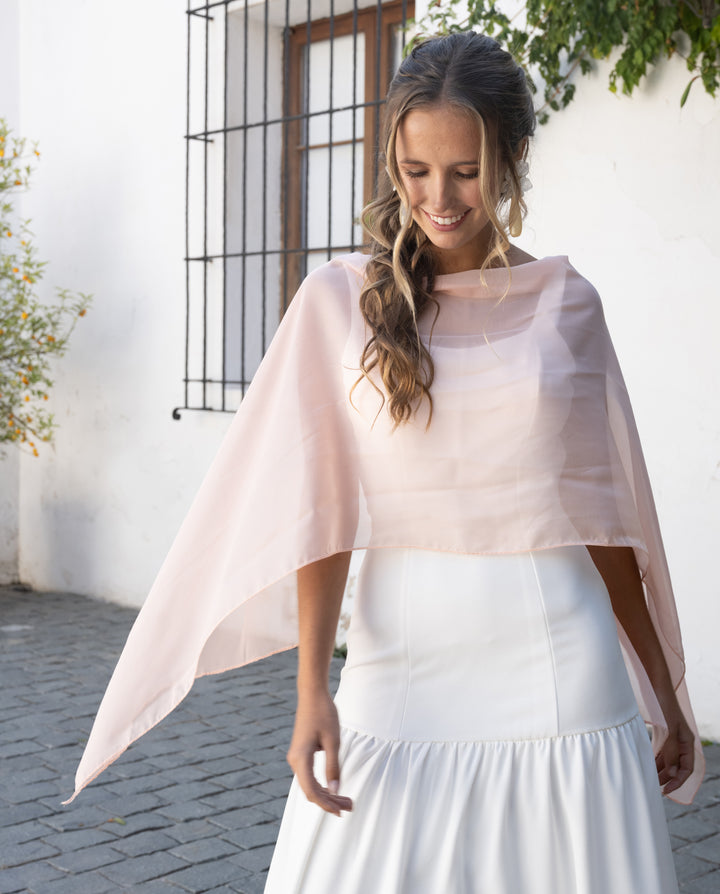 Pañuelo De Gasa Sofía Rosado Claro
