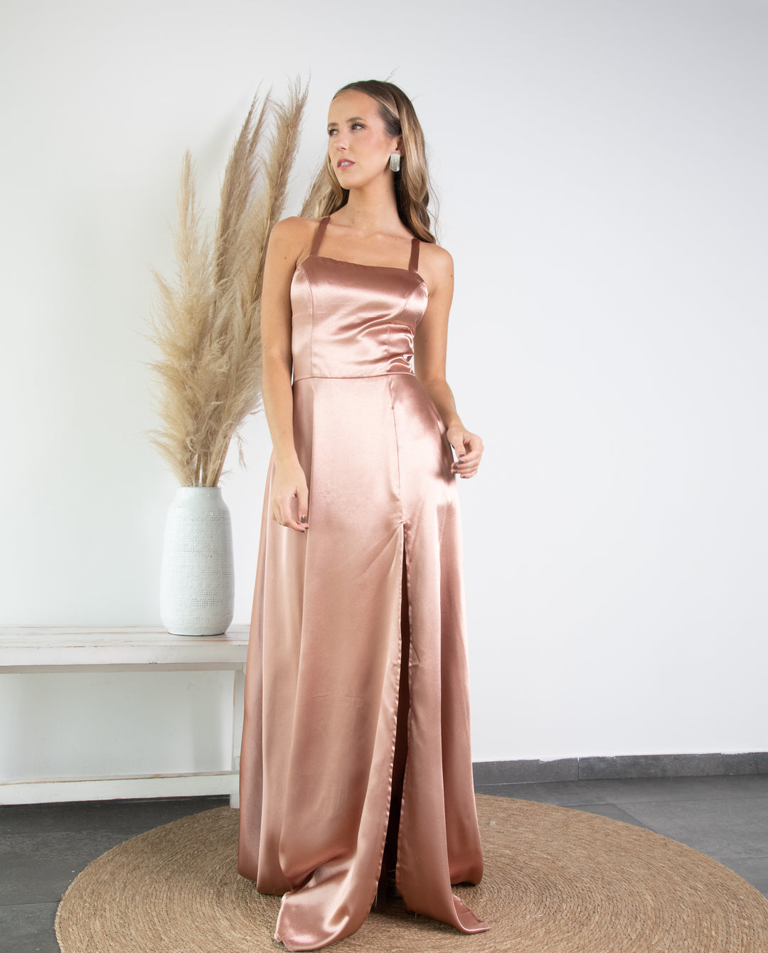Vestido Largo de Fiesta Mariana Rose Gold