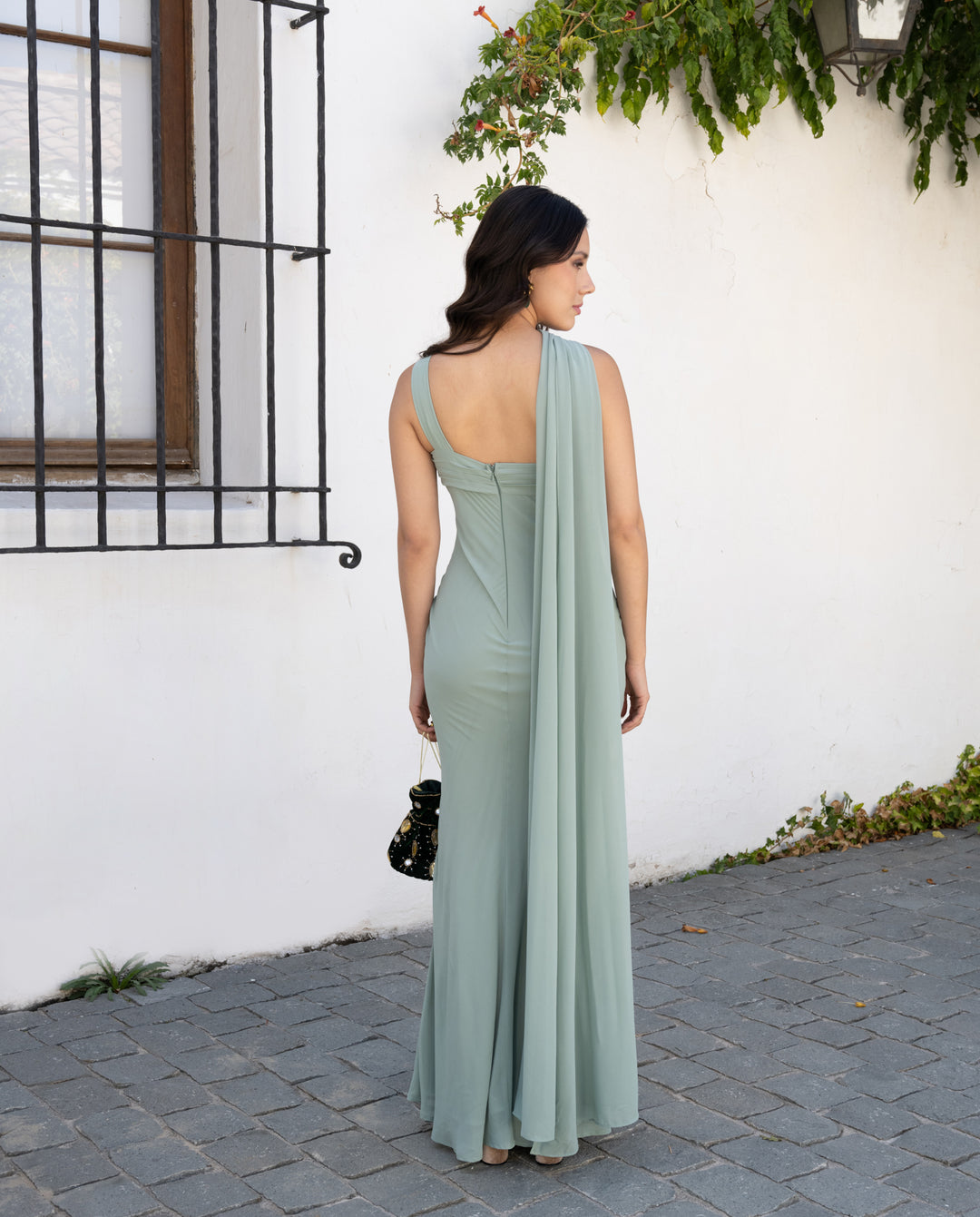 Vestido De Fiesta Anastasia Gasa Pistacho