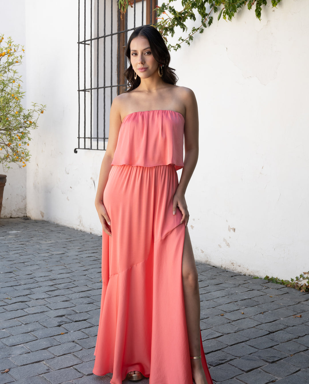 Vestido De Fiesta Valentina Coral