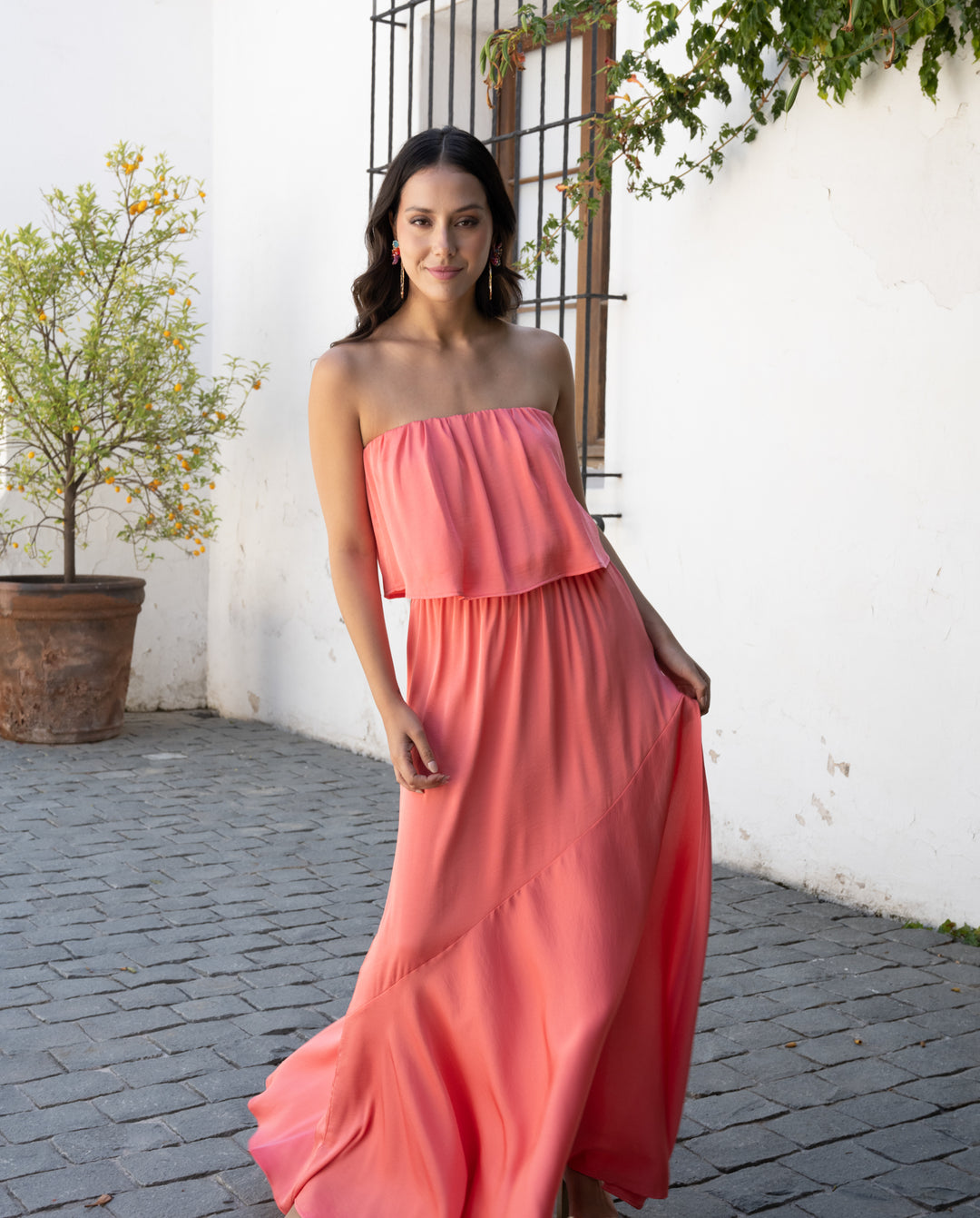 Vestido De Fiesta Valentina Coral