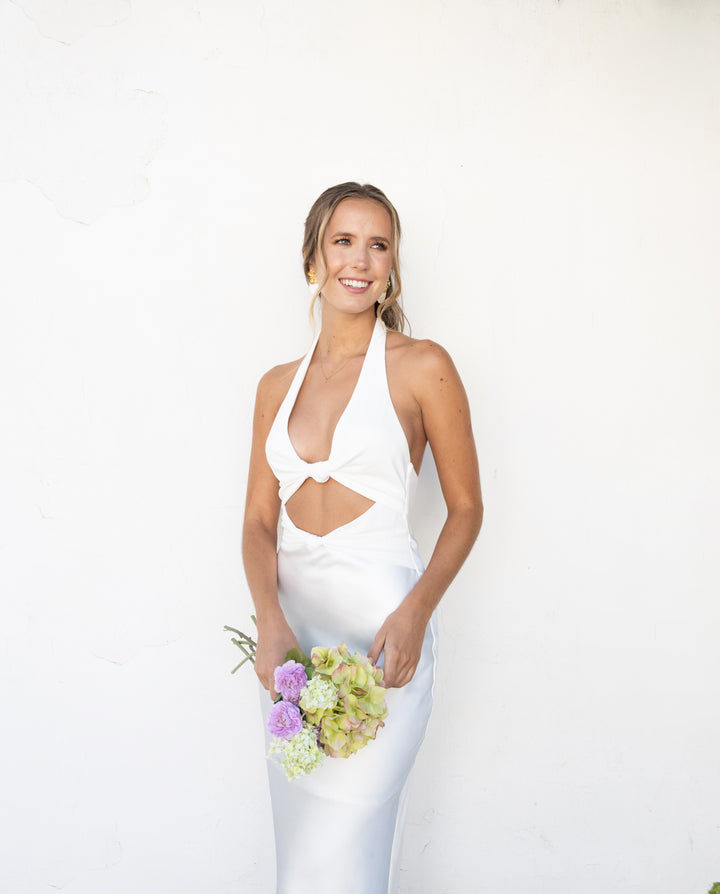 Vestido De Novia Canarias Satín Blanco