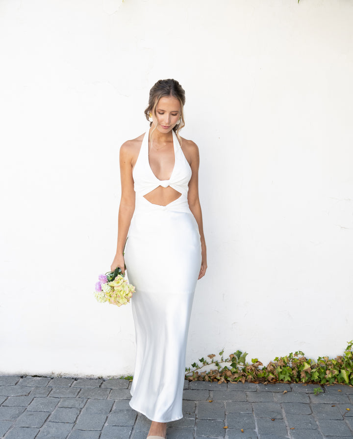 Vestido De Novia Canarias Satín Blanco