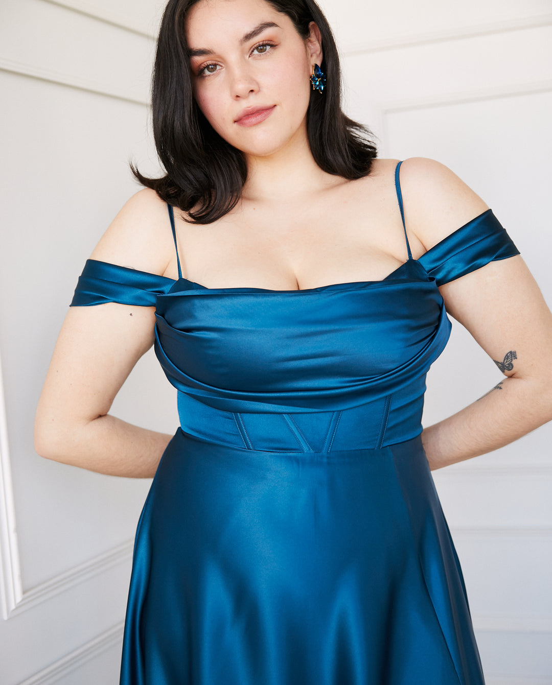 Vestido Largo de Fiesta Atenea Corset Turquesa Oscuro