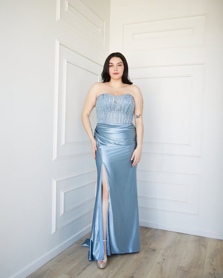 Vestido Largo de Fiesta Zahara Celeste