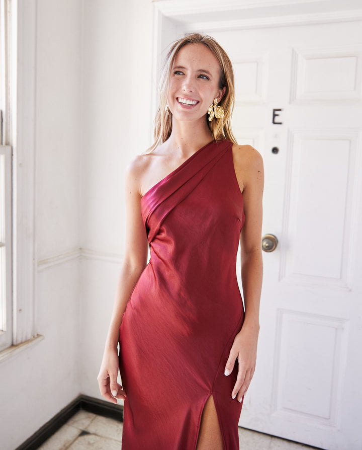 Vestido Largo de Fiesta Dublin Burdeo