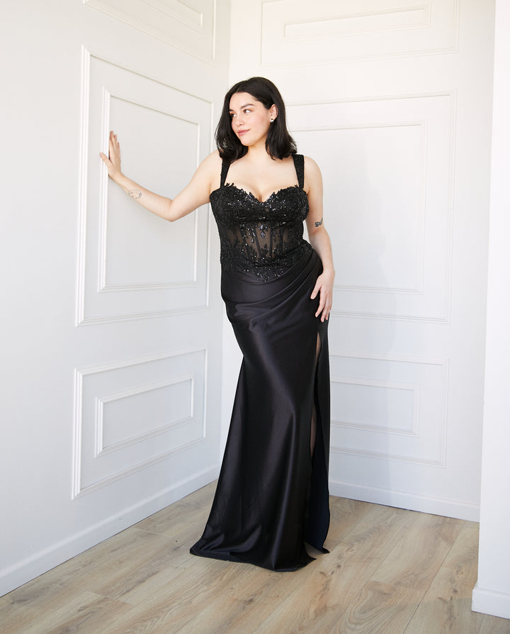 Vestido Largo de Fiesta Vigo Negro