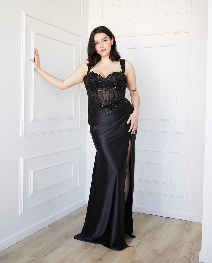 Vestido Largo de Fiesta Vigo Negro