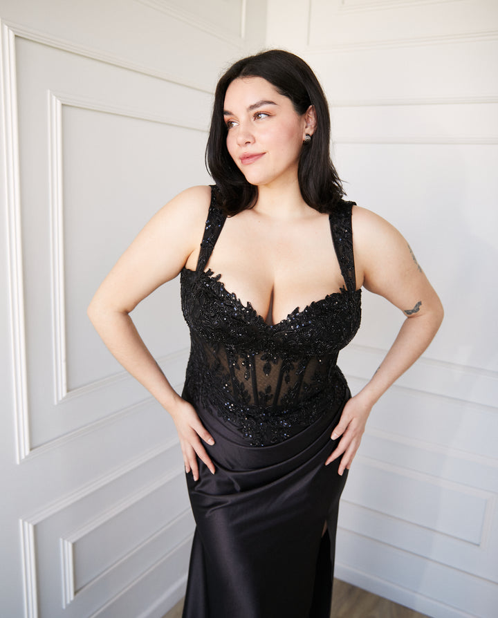 Vestido Largo de Fiesta Vigo Negro