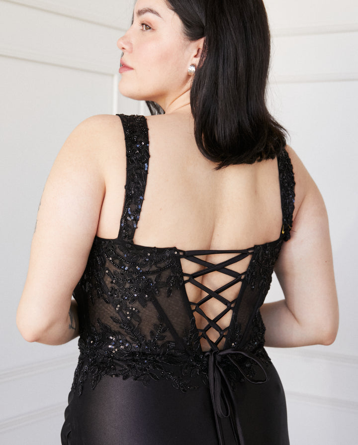 Vestido Largo de Fiesta Vigo Negro