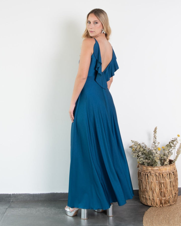 Vestido de Fiesta Largo Daniela Turquesa Oscuro