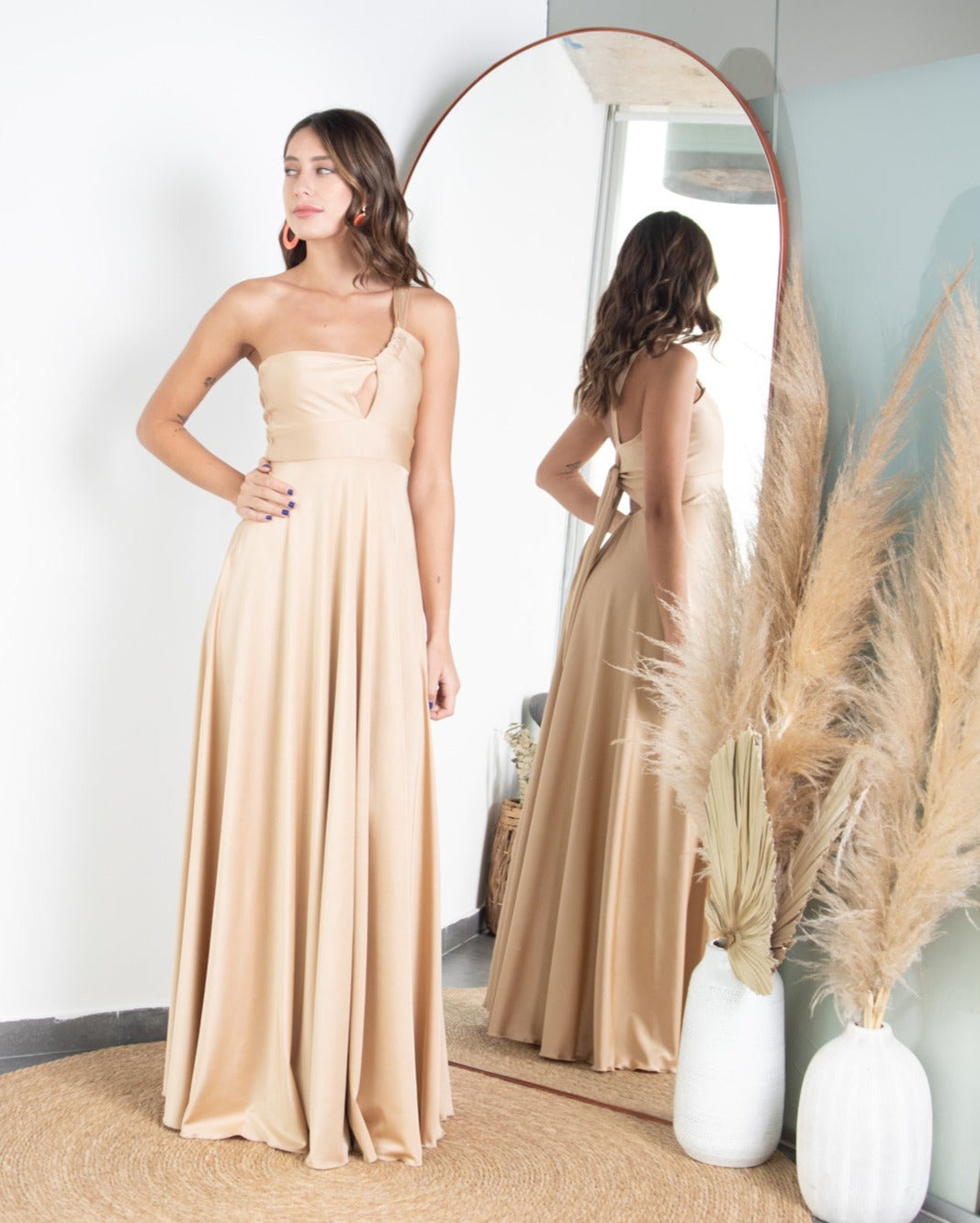 Vestido Largo de Fiesta Caro Dorado