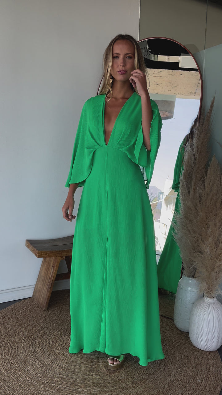 Vestido Largo de Fiesta Iris Verde