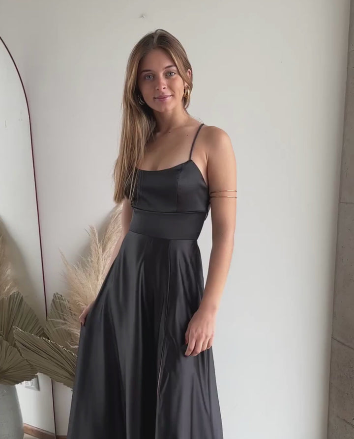 Vestido Largo de Fiesta Rafa Negro