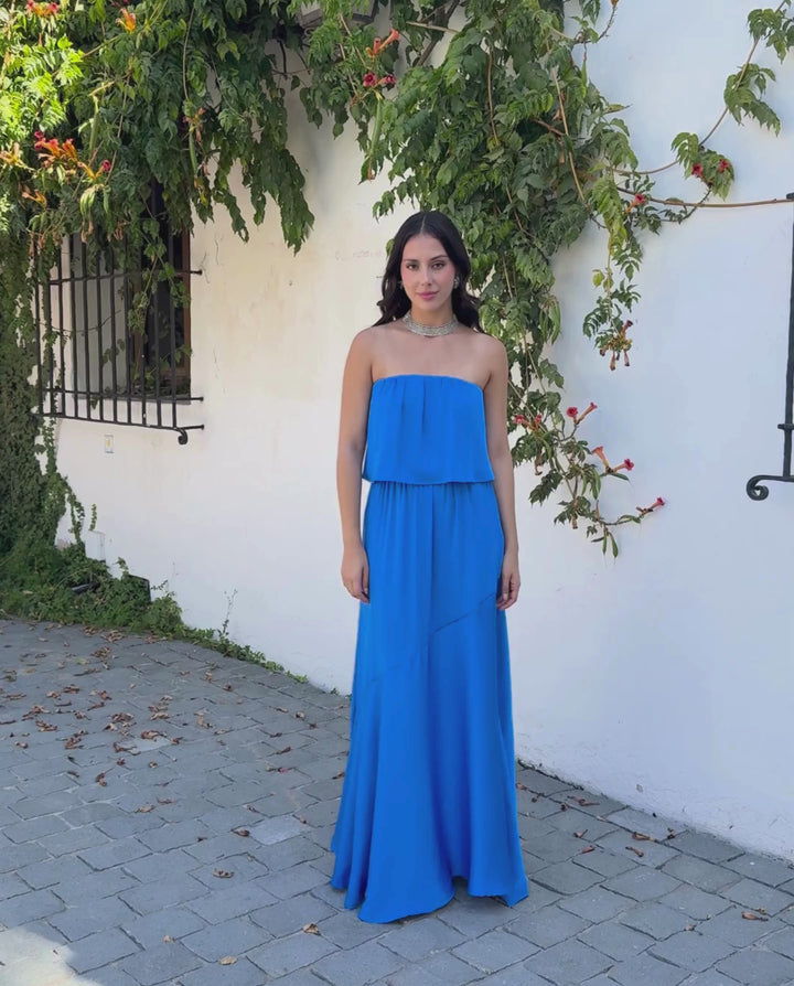 Vestido De Fiesta Valentina Celeste