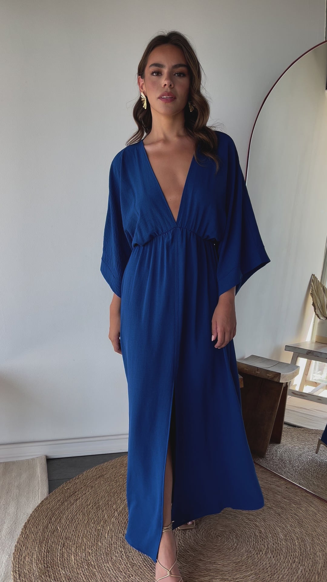 Vestido Largo de Fiesta Pola Azul Royal