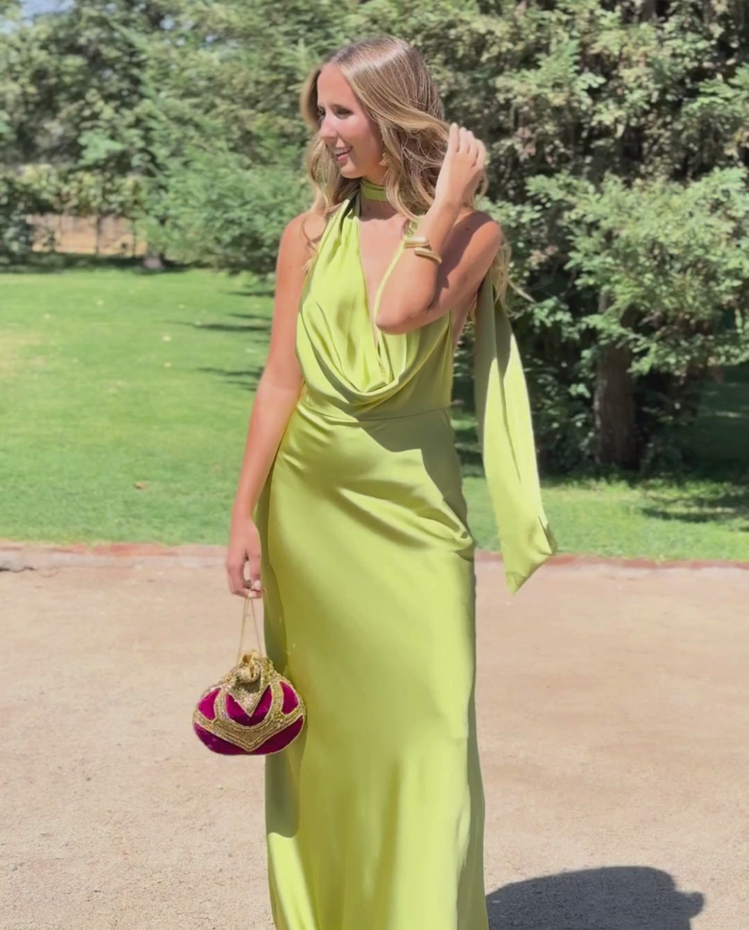 Vestido De Fiesta Budapest Verde Limon