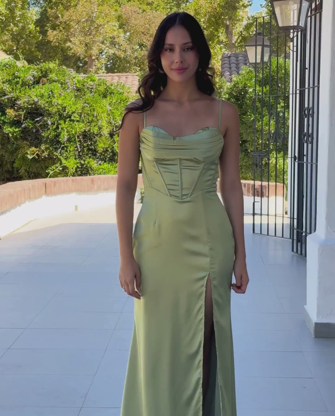 Vestido De Fiesta Corset Pistacho