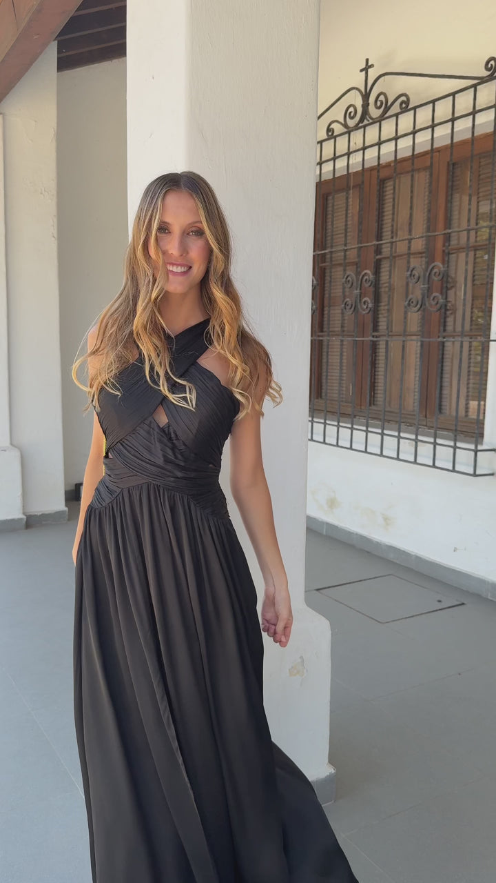 Vestido Largo de Fiesta Maite Negro