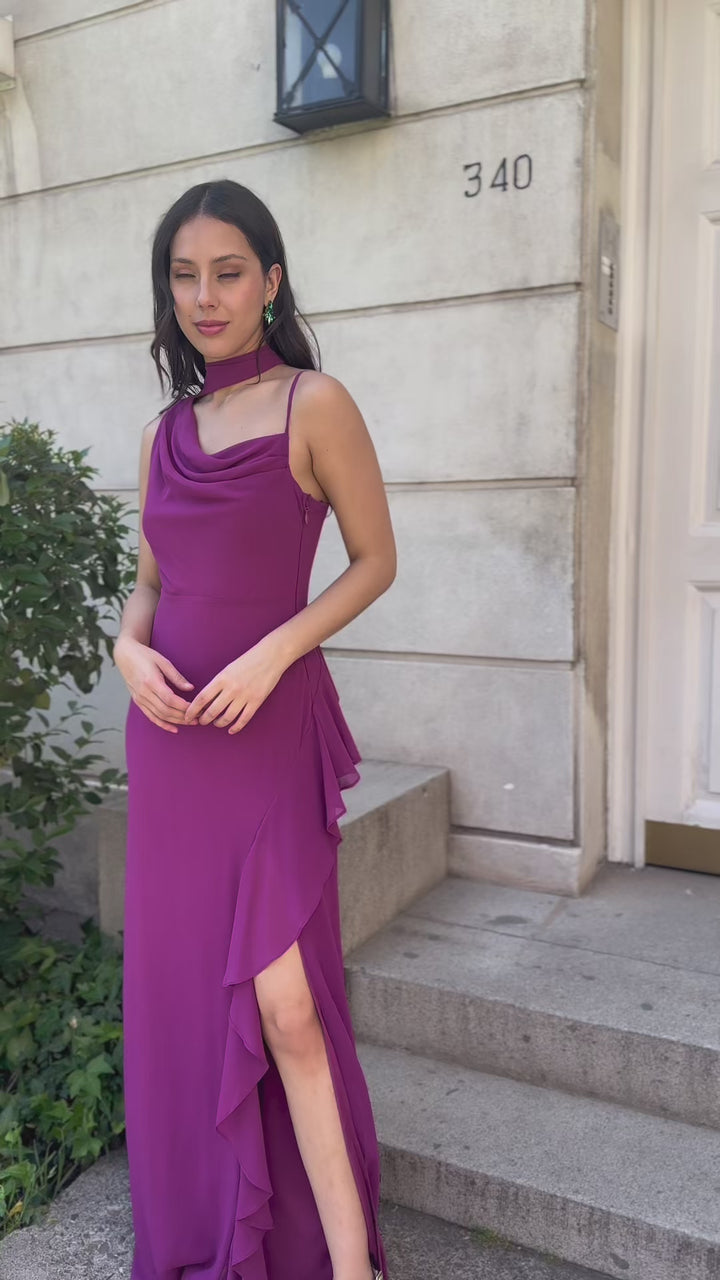 Vestido Largo de Fiesta Maia Morado