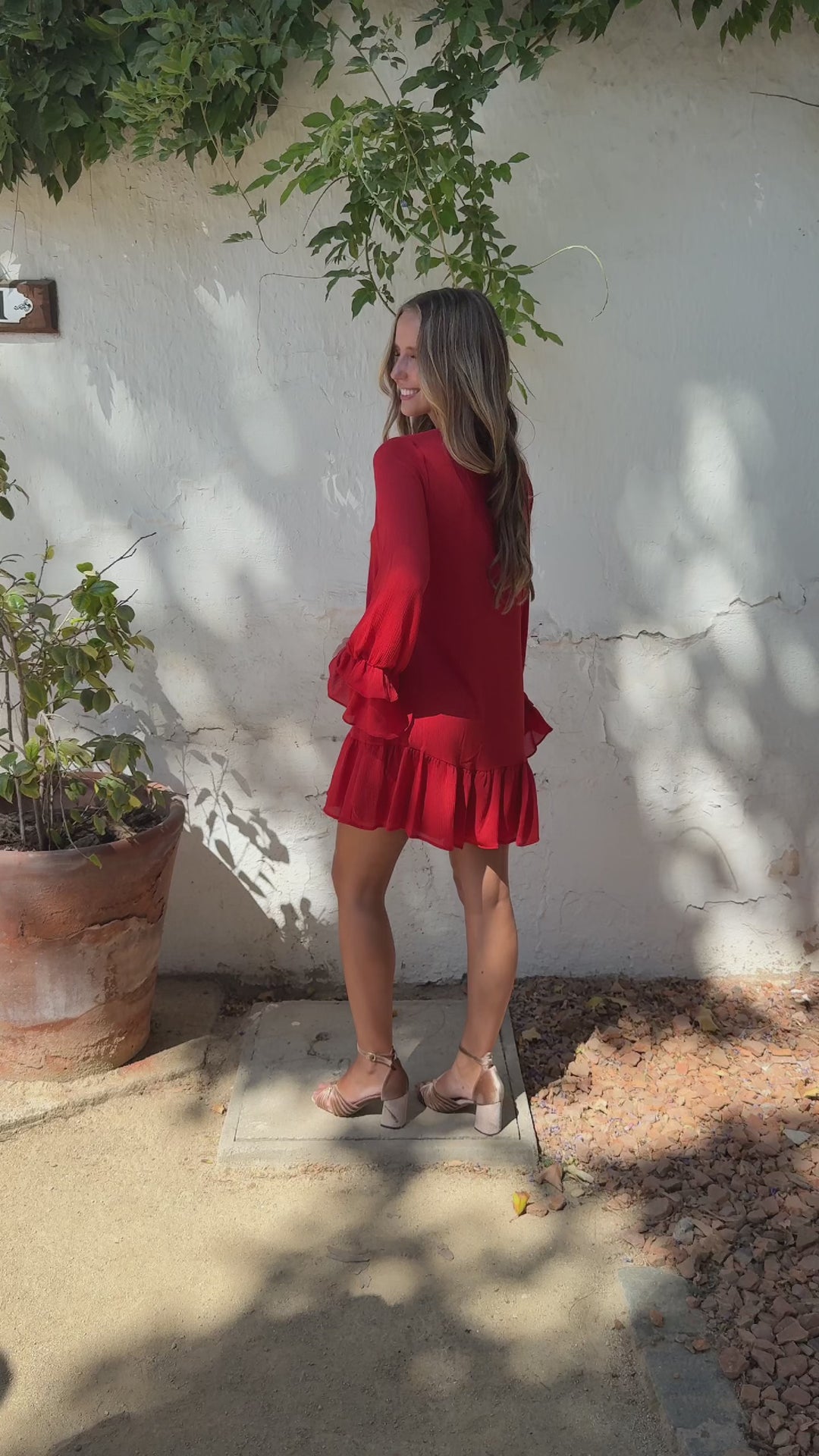 Vestido Corto de Fiesta Magnolia Terracota