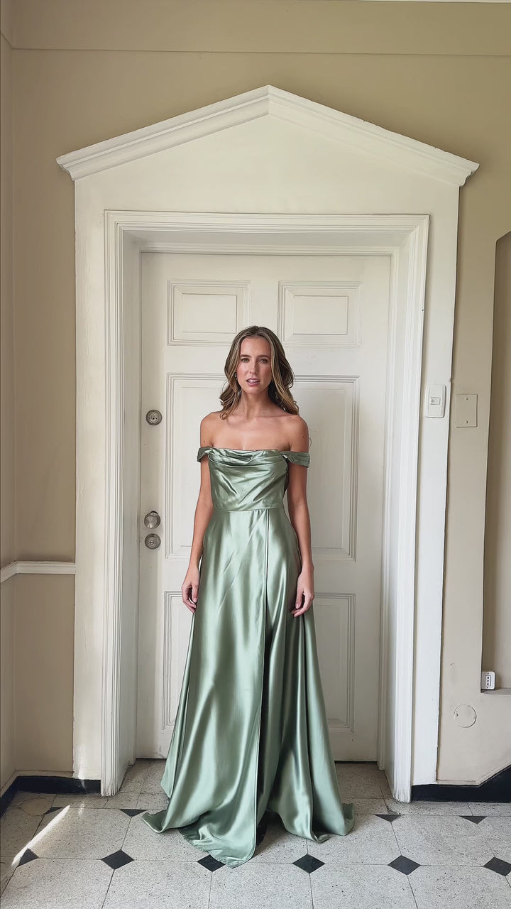 Vestido Largo de Fiesta Miranda Pistacho