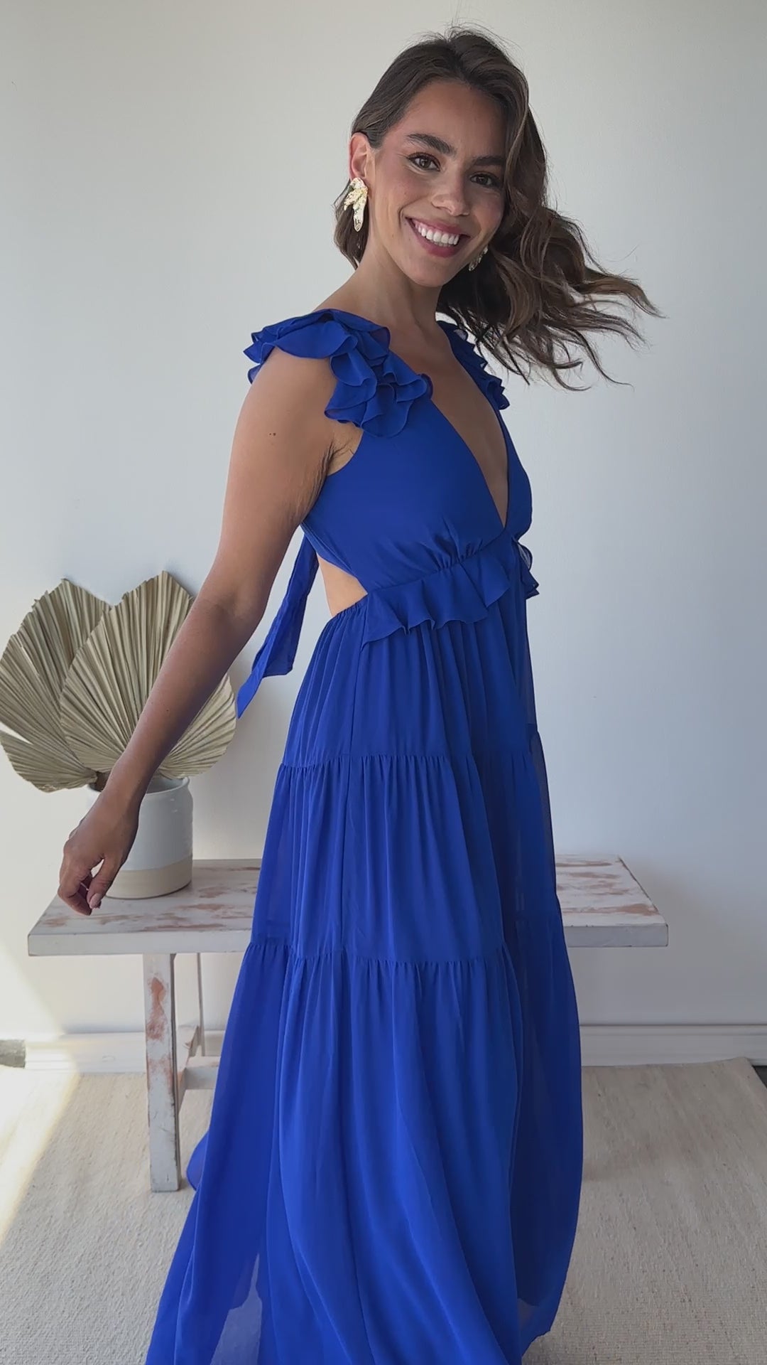 VESTIDO LARGO DANAE AZUL ROYAL