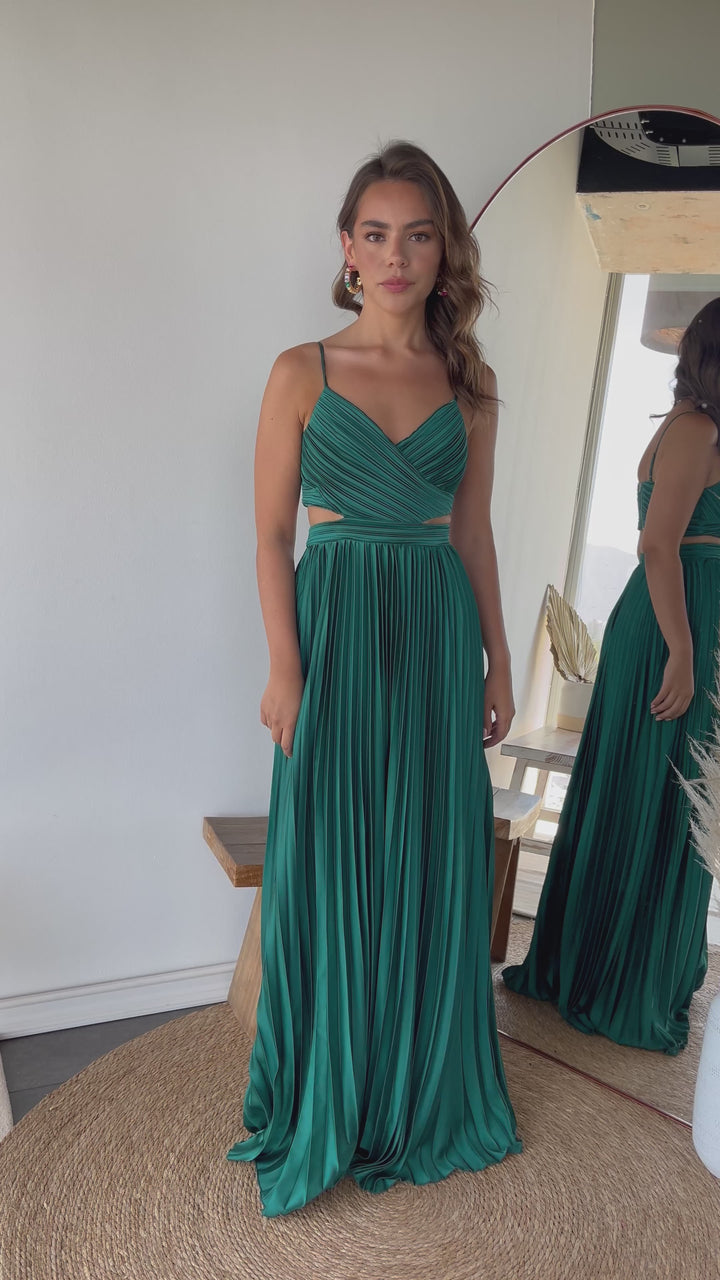 Vestido Largo de Fiesta Alice Verde Oscuro