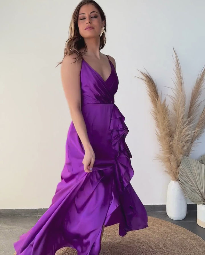 Vestido de Fiesta Largo Silvina Magenta