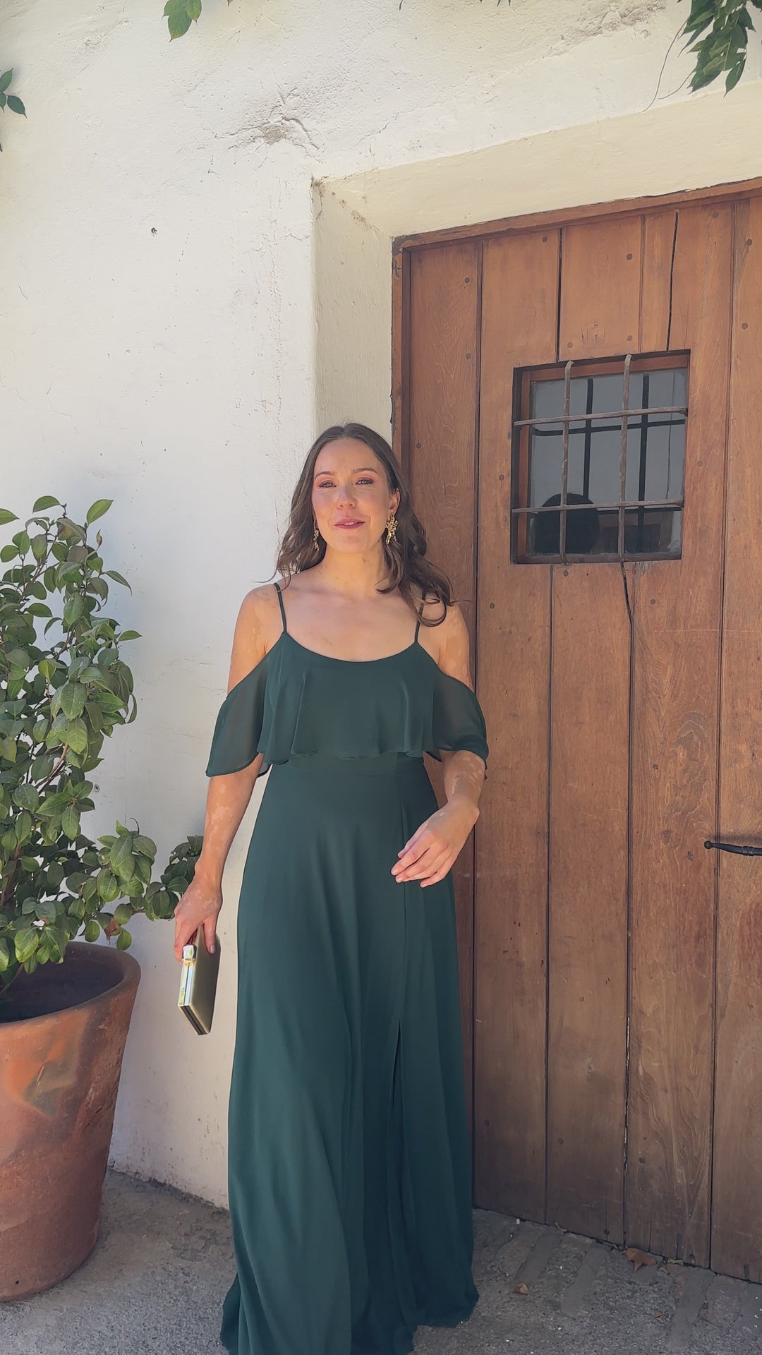 Vestido Largo de Fiesta Sabrina Verde Oscuro