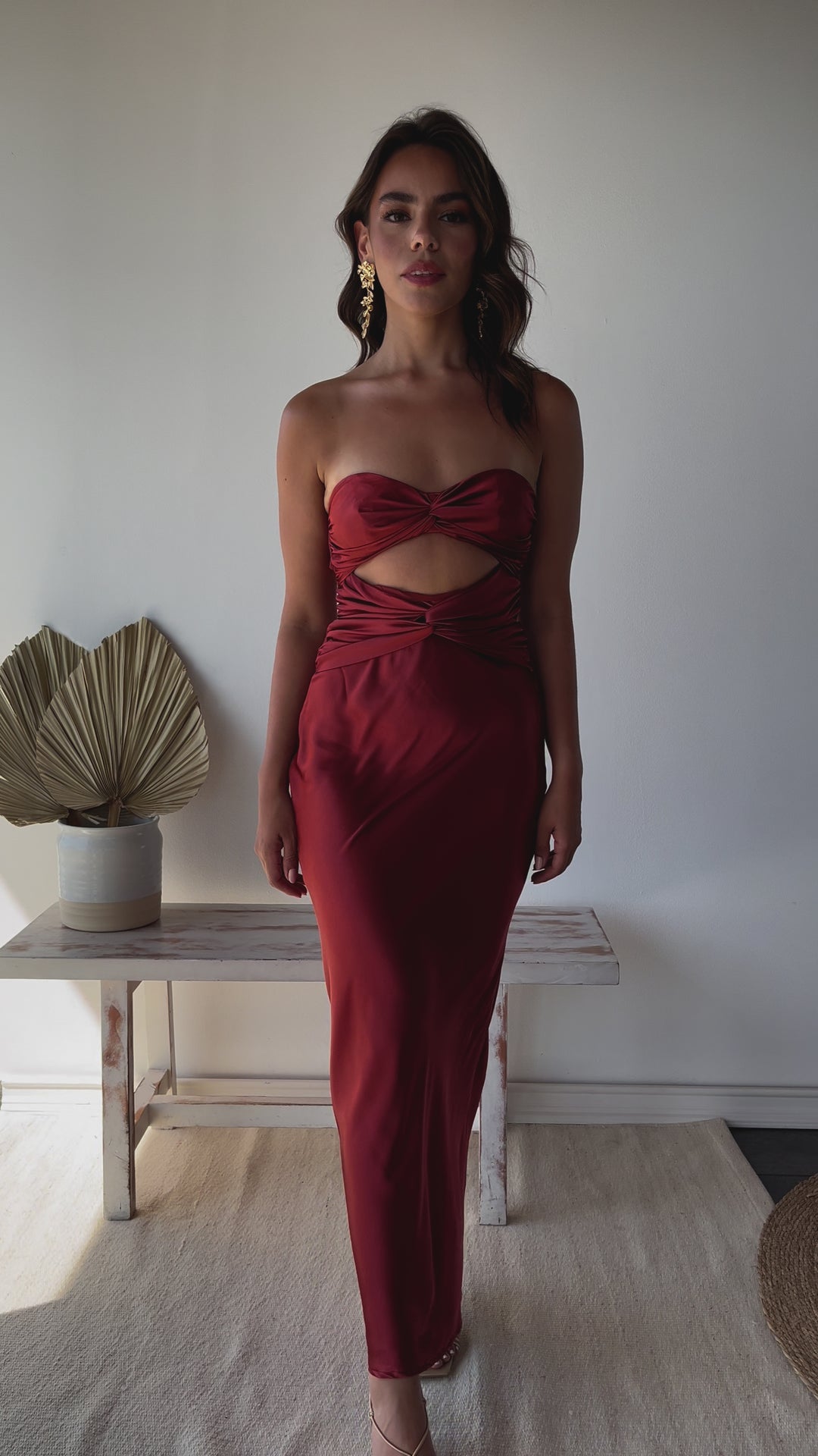 Vestido Largo de Fiesta Cote Terracota