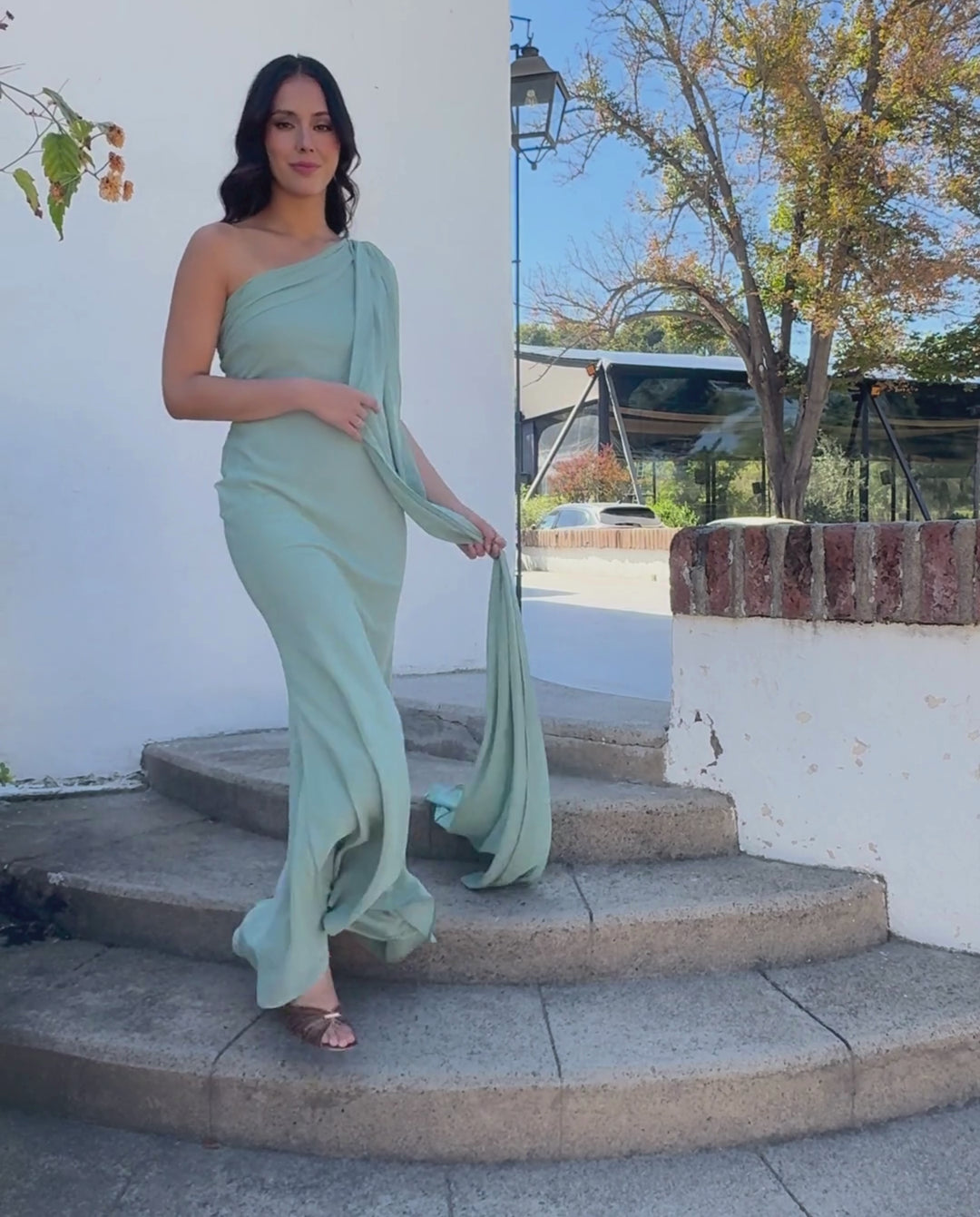 Vestido De Fiesta Anastasia Gasa Pistacho