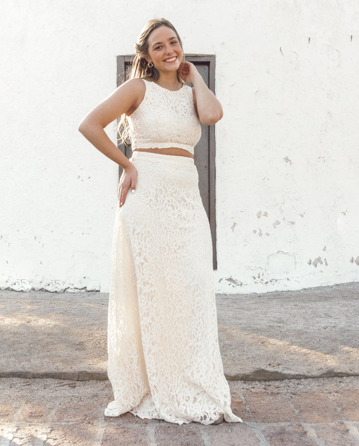 Conjunto de Novia Eva Crema