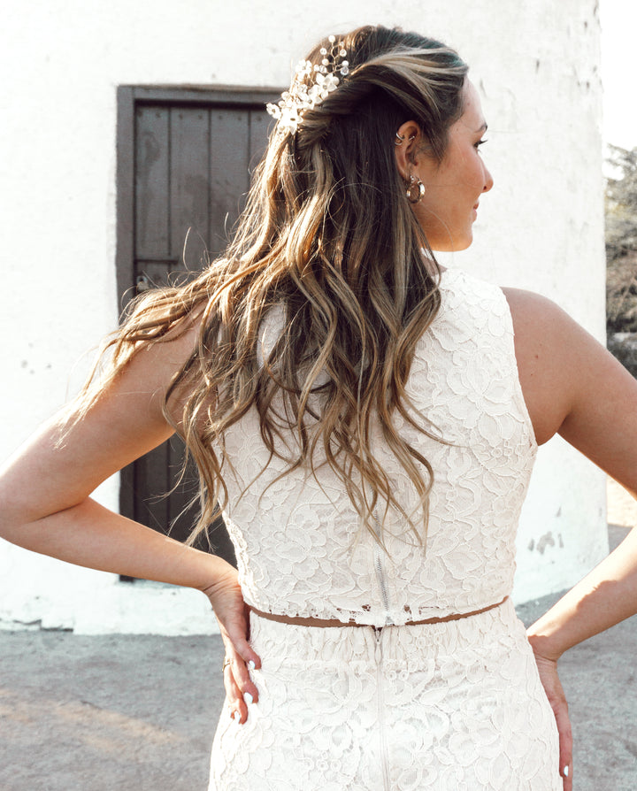 Conjunto de Novia Eva Crema