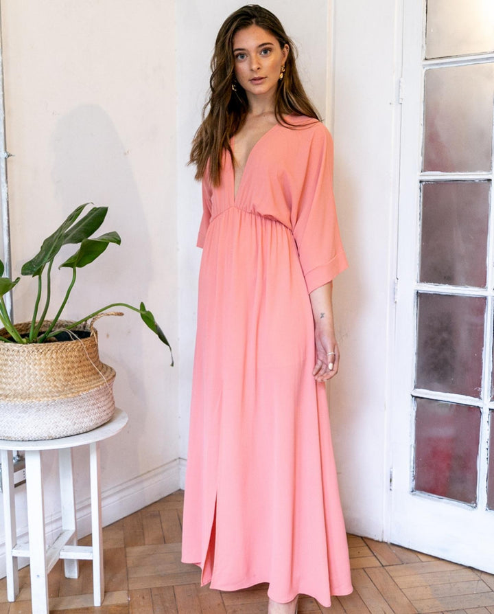 VESTIDO DE FIESTA LARGO POLA DAMASCO