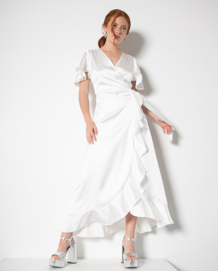 VESTIDO LARGO AMELIE MANGA BLANCO
