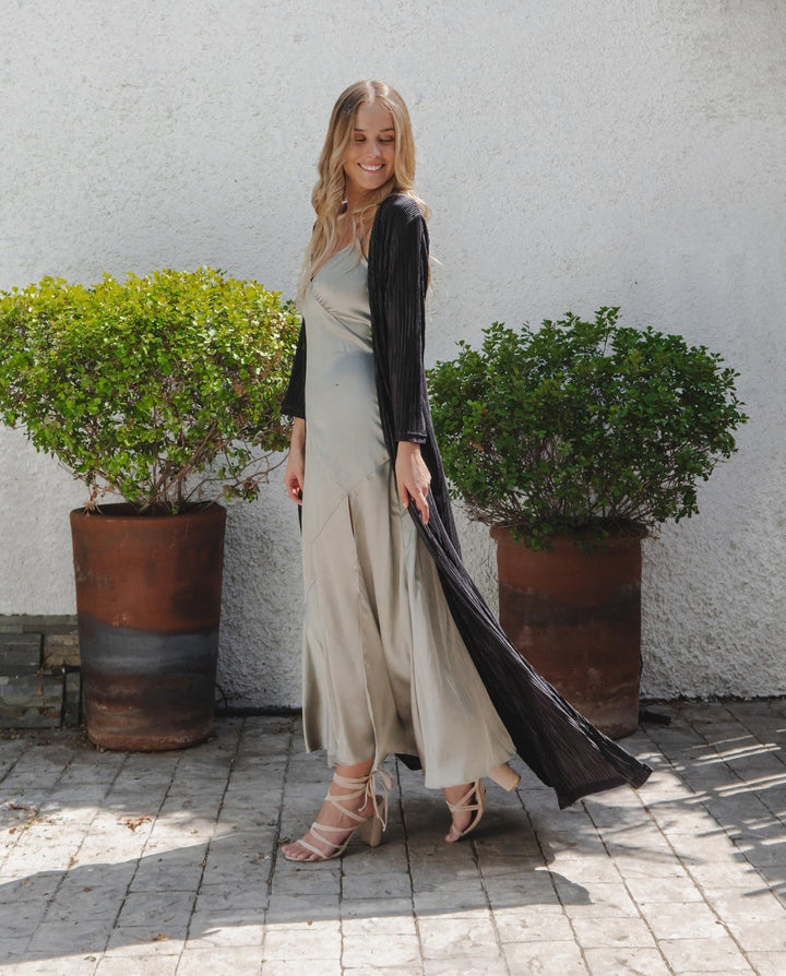 MIDI VESTIDO DE FIESTA MANUELA VERDE OLIVO