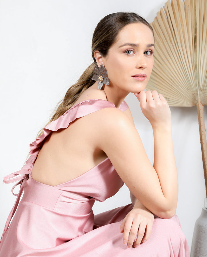 VESTIDO DE FIESTA LARGO ISIDORA ROSADO