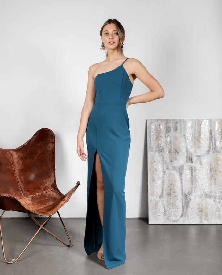 VESTIDO DE FIESTA VANESSA TURQUESA OSCURO