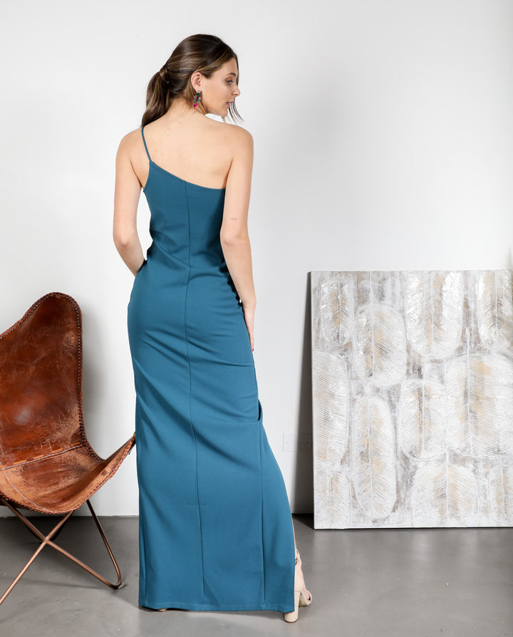 VESTIDO DE FIESTA VANESSA TURQUESA OSCURO