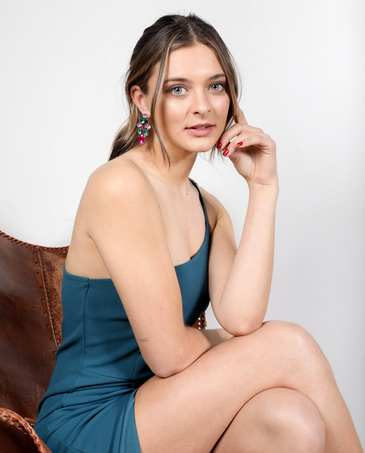 VESTIDO DE FIESTA VANESSA TURQUESA OSCURO