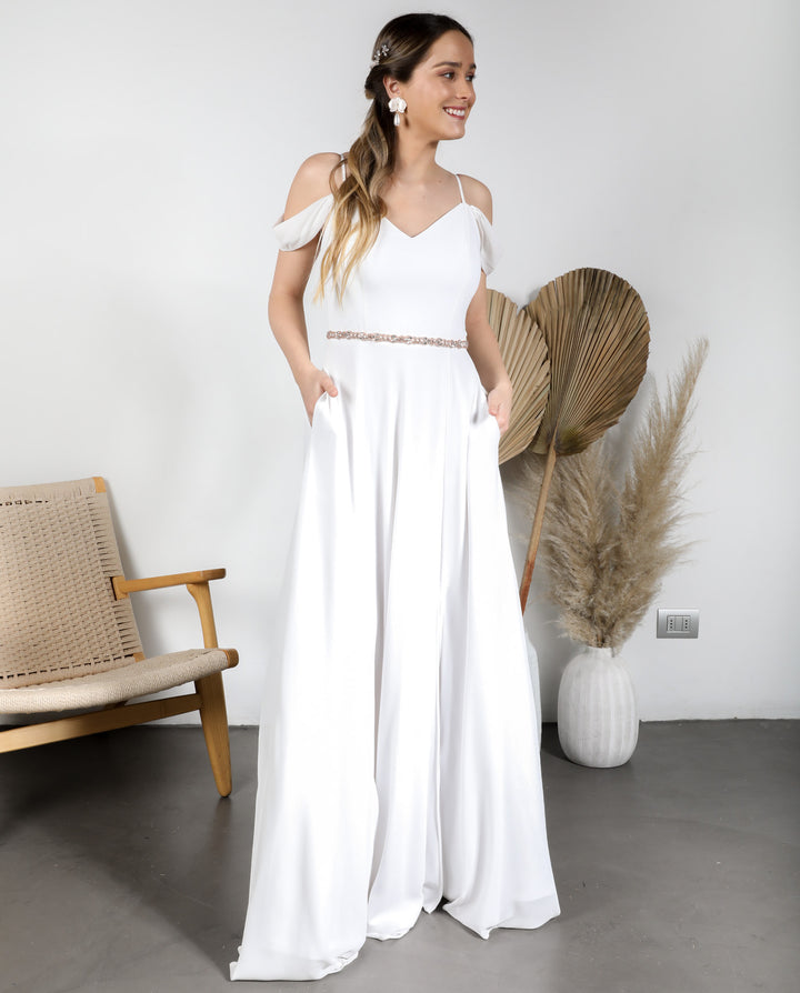 VESTIDO DE NOVIA LARGO FABIOLA IVORY